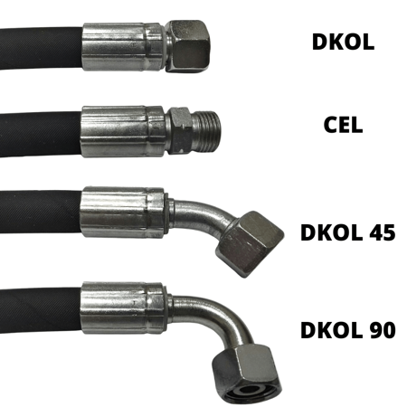 Przewód Hydrauliczny DN06 1SN M14x1.5 DKOL45-DKOL45 7900mm 225bar